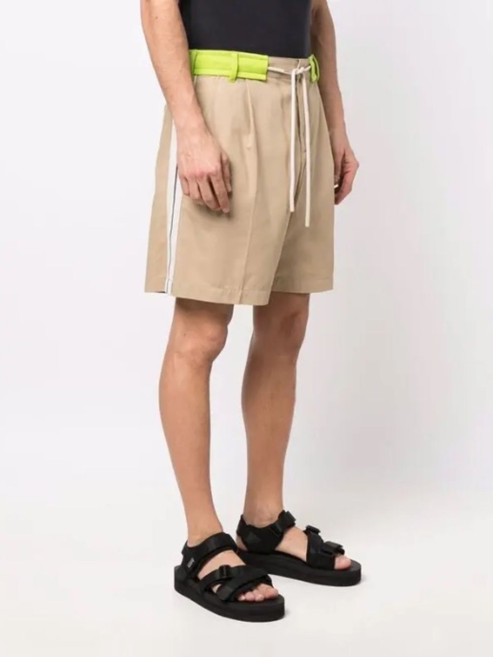PALM ANGELS Shorts Tailored Drawstring Cotton 4” Beige Size Small 28 Waist